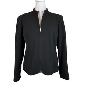 Mainbocher Jacket Wool Cashmere Blend Womens SZ 6 Black Lined Career Business